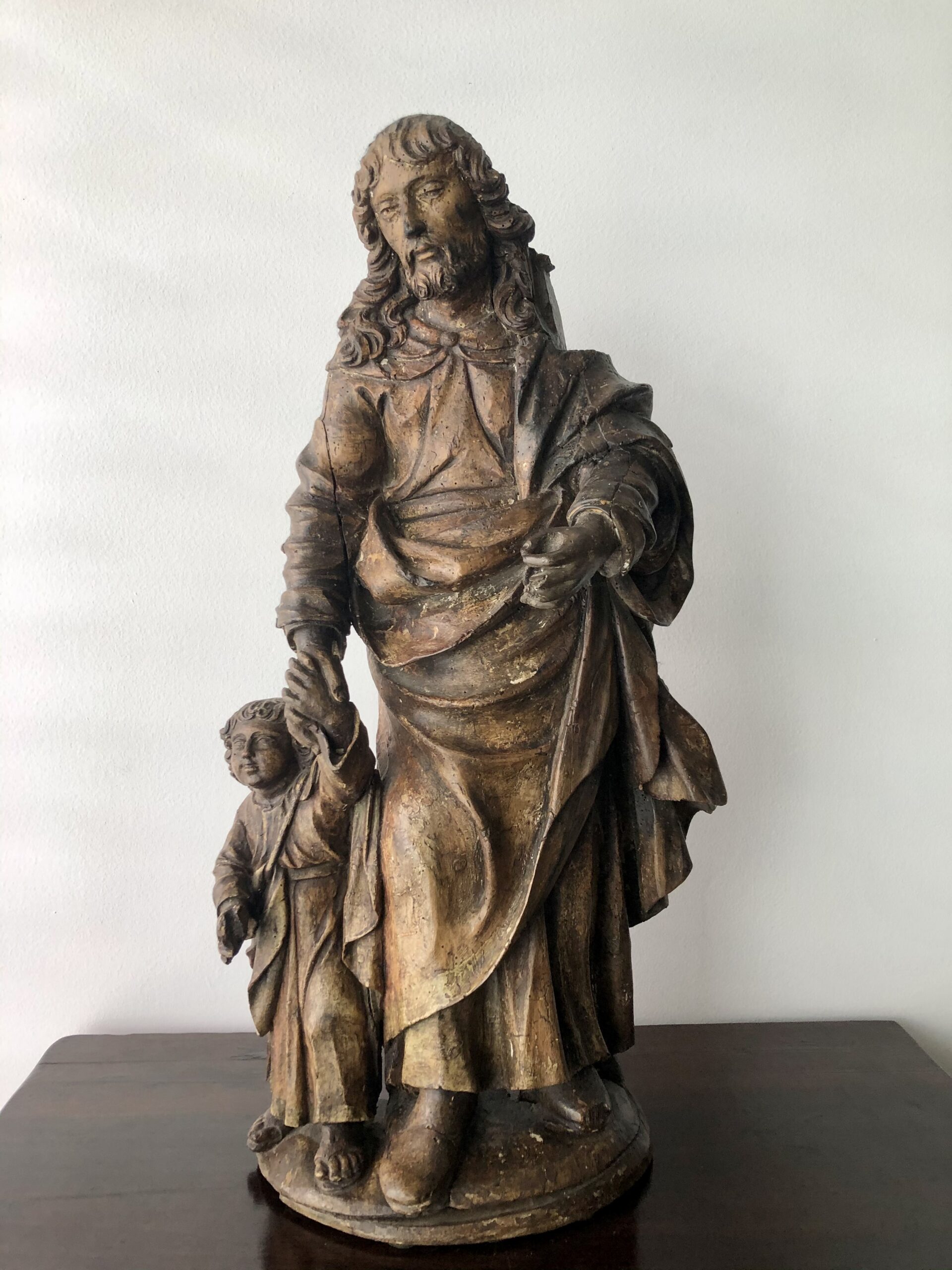 Scopri di più sull'articolo SCULTURA LIGNEA – San Giuseppe con Bambino – XVII secolo